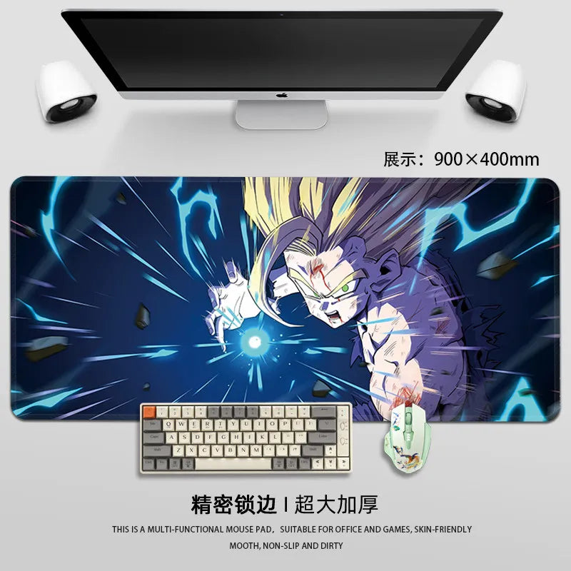 Man Mouse Pad Dragon Ball Mouse Pad Son Goku Printing Pattern Large Gaming Keyboard Desk Mat Super Saiyan Animation Desk Mat