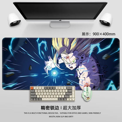 Man Mouse Pad Dragon Ball Mouse Pad Son Goku Printing Pattern Large Gaming Keyboard Desk Mat Super Saiyan Animation Desk Mat