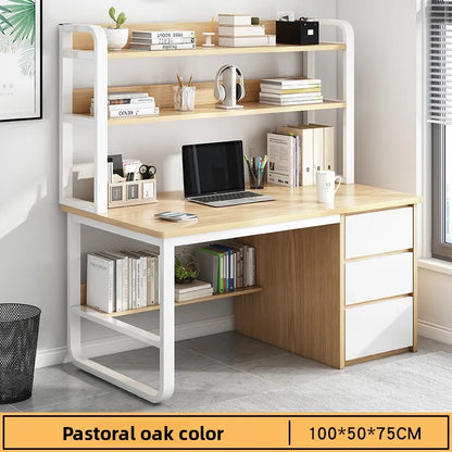 Multi-functional Desk Desktop Computer Desk Simple Home Desk Student Bedroom Bookshelf Integrated Writing Desk