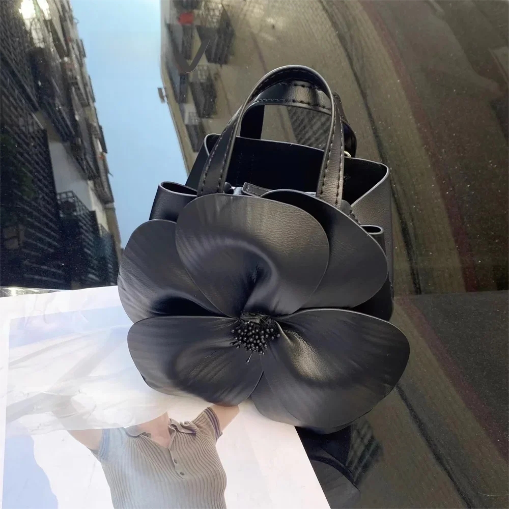 Innovative Chinese-Style Floral Bucket Bag Drawstring French Mini Tote Bag Flower Bucket Purse Women Luxury Designer Handbags