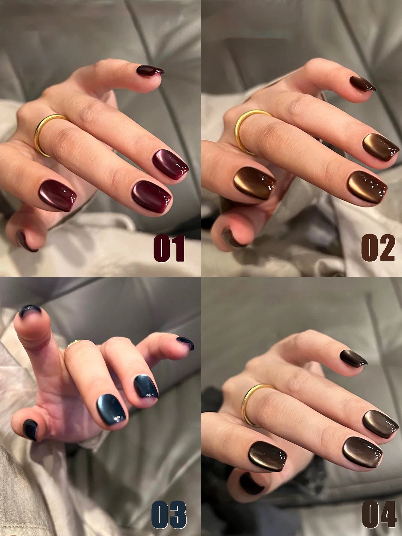 MIANEL 12ML Hit Product Gold Amber Cat Eye Gel Nail Polish 2026 New Blue Glass Beads Cat Eye Gel Nail Green Nails 1-21pcs