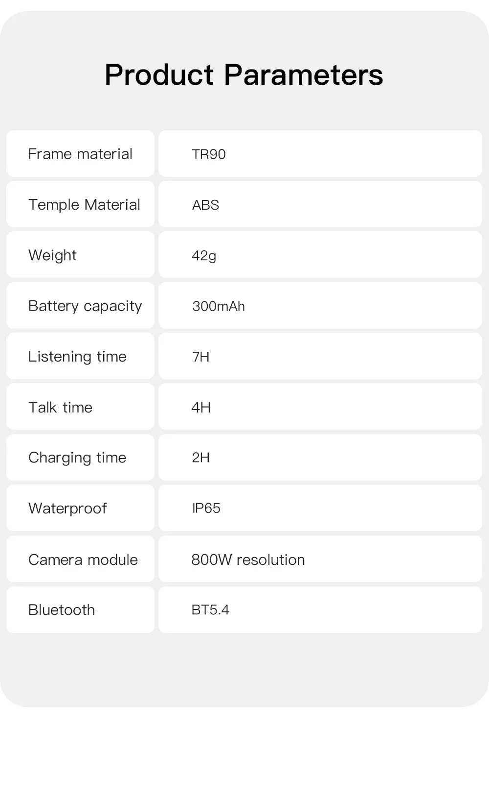 2026 New Smart Glasses 800W HD Camera Video Record AI Assistant Touch Control Translation HD Audio 300mAh Battery Smart Glasses