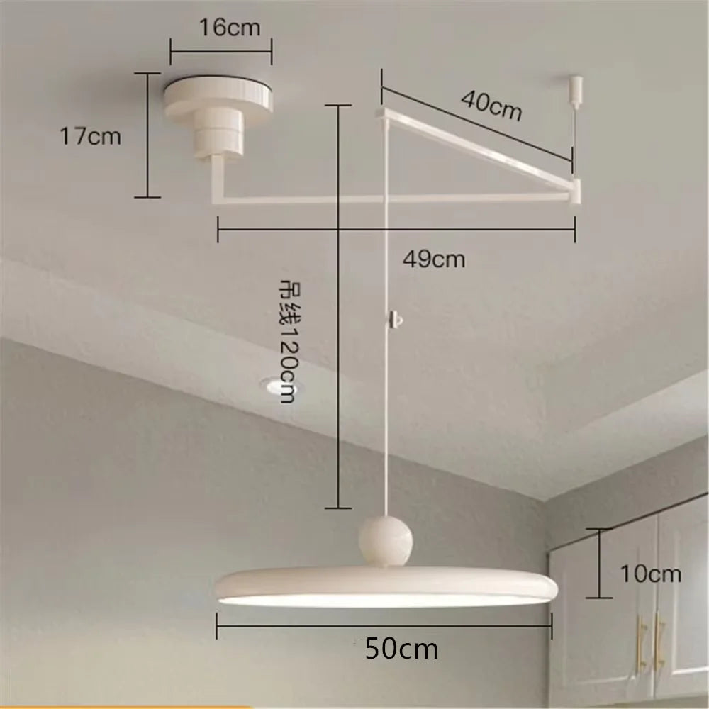 Nordic Cream Iron Swing Arm Lamp Adjustable Rotatable Pendant Wall Light for Bedside Living Room Desk Led Lights