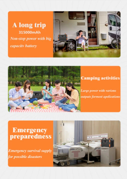 Portable Power Station 3000W LiFePO4 Battery, Fast Charging, Suitable for Outdoor Trips, Parties and Indoor Emergency Pow