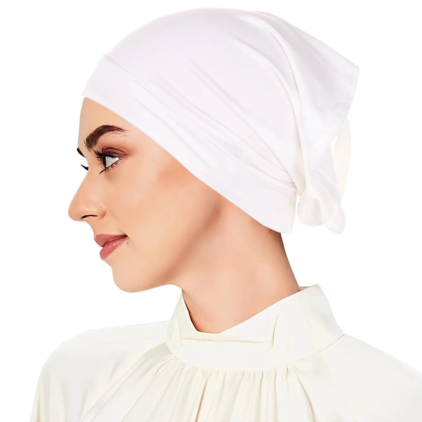 Forehead Cross Women Hijab Caps Elastic Fabric Muslim Instant Turban Bonnet Ready To Wear HIjabs Chemotherapy Cap