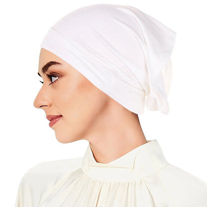 Forehead Cross Women Hijab Caps Elastic Fabric Muslim Instant Turban Bonnet Ready To Wear HIjabs Chemotherapy Cap