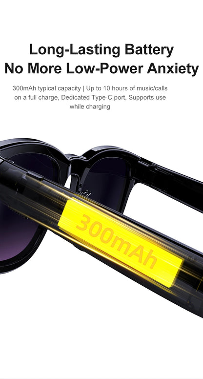 AI Smart Glasses 800W HD Camera Photo Video Record Voice Assistant Real-time Translation Waterproof Chat GPT Music Smart Glasses