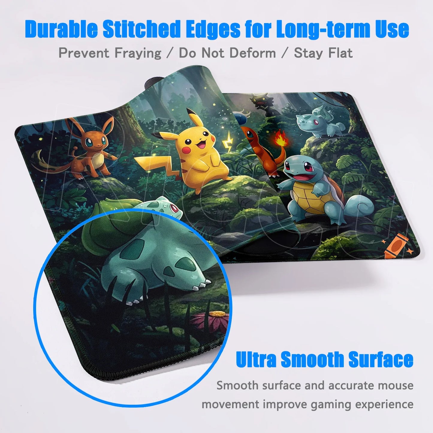 P-pokemon Bulbasaur Mouse Mats Rubber Mousepad Large Anime Gaming Accessories Pad Kawaii Carpet Cabinet Keyboard Office Deskmat