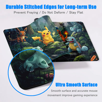 P-pokemon Bulbasaur Mouse Mats Rubber Mousepad Large Anime Gaming Accessories Pad Kawaii Carpet Cabinet Keyboard Office Deskmat
