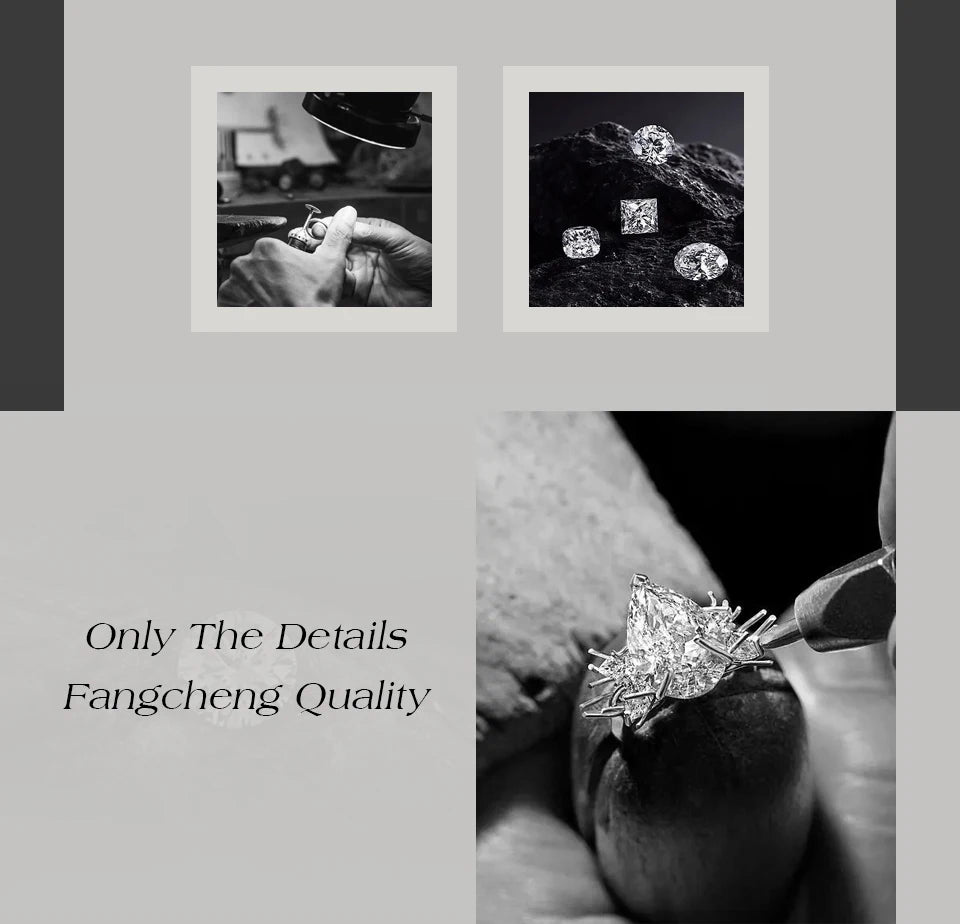 ATTAGEMS Oval Cut 1.0-4.5CT D VVS1 Moissanite Rings for Women 925 Sterling Silver Solitaire Engagement Ring Luxury Band Jewelry