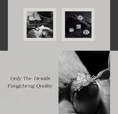 ATTAGEMS Oval Cut 1.0-4.5CT D VVS1 Moissanite Rings for Women 925 Sterling Silver Solitaire Engagement Ring Luxury Band Jewelry