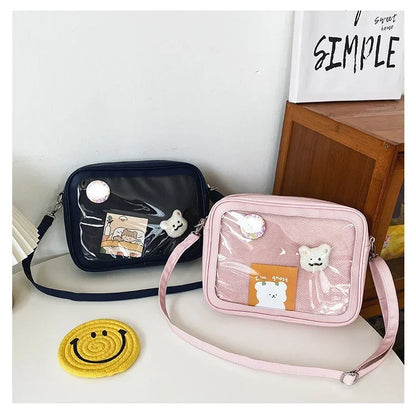 Female Ita Crossbody Bag Womens Transparent Messenger Bag Girls Cute-Lolita Shoulder Bags Teens Fashion Satchels Bag Ins