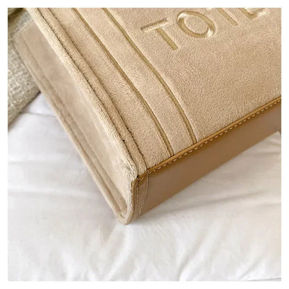 Female Square Tote Crossbody Bag Aesthetic Velour Elegant Letter Print Ladies Shoulder Bags Top Handle Women's Charisma Handbags