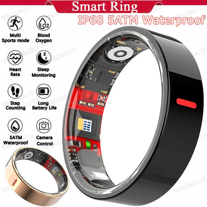 2026 Outdoor Sports Smart Ring 5ATM+IP68 Waterproof Rings Heart Rate Blood Pressure/Oxygen Sleep Health Monitoring Smartring Men