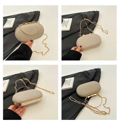Luxury Sequined Hand-held Dinner Bag, Elegant Style Bag, High-end Chain Single-shoulder Crossbody Bag, Handbag for Wedding Party
