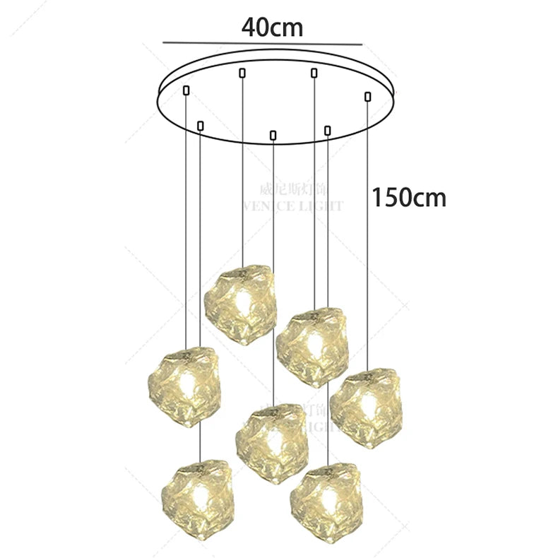 Light luxury home decoration pendant light, staircase light, living room pendant light, dining room light, indoor lighting