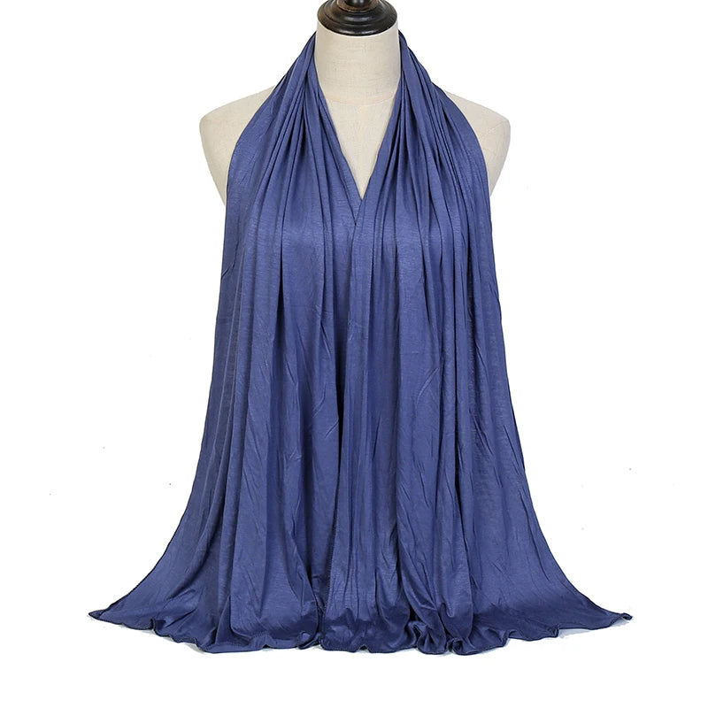Premium Modal Cotton Jersey Hijab Scarf Long Muslim Shawl Plain Soft Turban Tie Head Wraps For Women Africa Headband 170x60cm