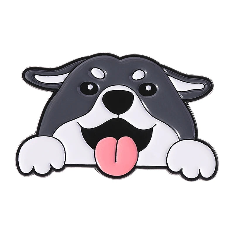 Cartoon Cute Dog Raccoon Rabbit Brooch Enamel Pins Creative Animal Quotes Brooch Lapel Badge Backpack Accessories Jewelry Gift