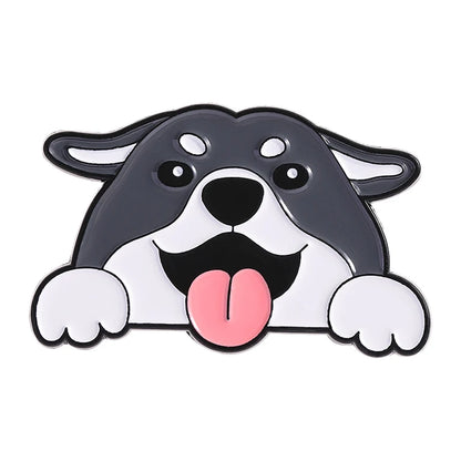 Cartoon Cute Dog Raccoon Rabbit Brooch Enamel Pins Creative Animal Quotes Brooch Lapel Badge Backpack Accessories Jewelry Gift