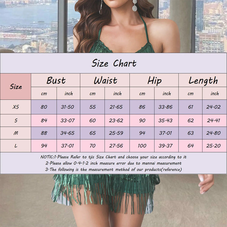 Women Fashion Tassels Sling Jumpsuits V Neck Slingback Feather Embroidery Dress Rhinestones Summer Party Night Club Bodysuit