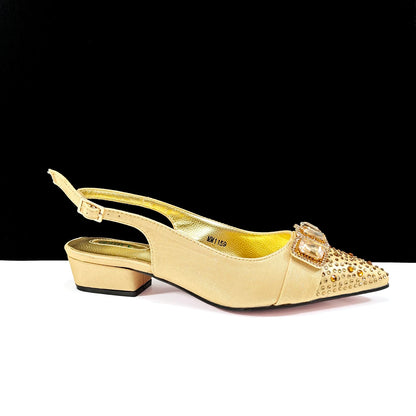 QSGFC 2026 Summer New Design Specials Italian Women Shoes and Bag Set Sky Blue Color Comfortable Low Heels With Rhinestone