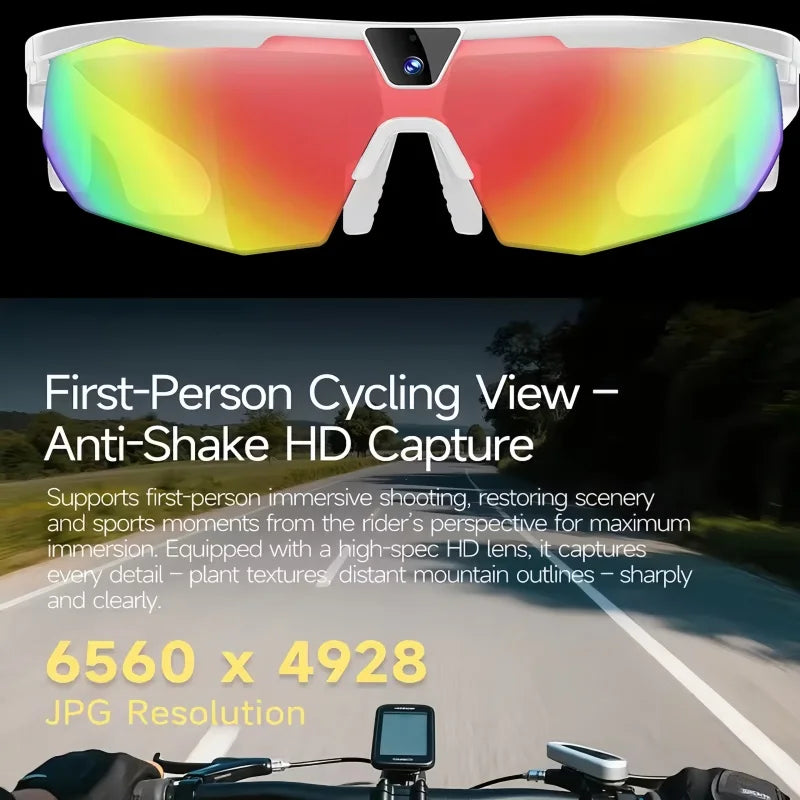 AI Smart Glasses with Camera  with built-in storage (no SD card required)deal for outdoor sports such as cycling skiing baseball