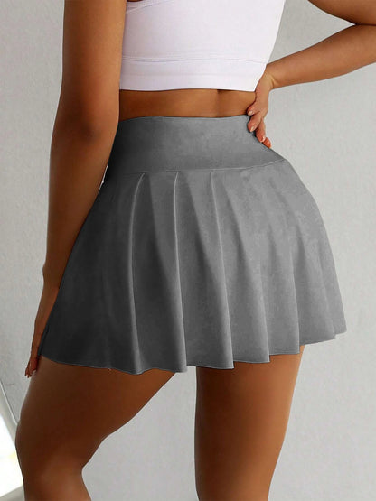 Women's anti-exposure sports skirt running training tennis skirt with mobile phone bag quick-drying golf yoga fitness skirt