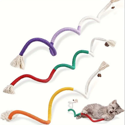 Cotton Cat Chew Toy for Teeth Cleaning Catnip Rope Toys for Indoor Cats Nibbling Exercise Interactive Cat Nip Teething Toys
