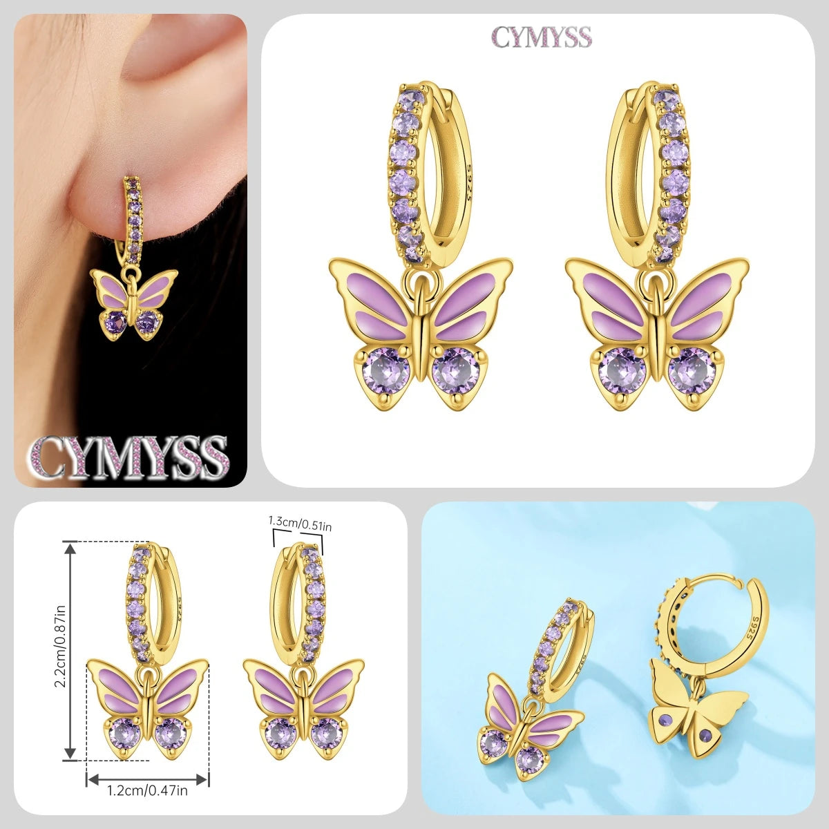 Original 925 Sterling Silver Heart Vintage Luxury Earrings Fashion 18K Gold Hoop Earrings for Women Piercing Jewelry Aretes 2026