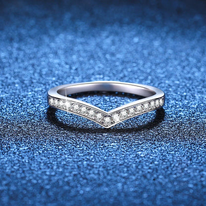 Moissanite Ring 100% Pass Diamond Tester Pen Matching Wedding Diamond Band for Women 925 Sterling Silver Female Single Tail Ring