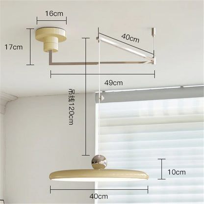 Nordic Cream Iron Swing Arm Lamp Adjustable Rotatable Pendant Wall Light for Bedside Living Room Desk Led Lights