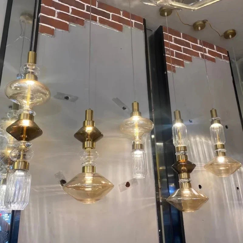 Modern Pagoda Home Design Glass Led Pendant Lights for Living Dining Table Room Apartment Bar Counter Simple Lusters Luminaires