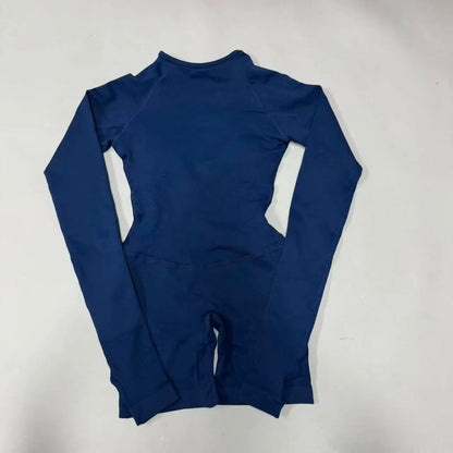 2026 DF‑Impact Women Stretch Long‑Sleeve Backless Yoga Jumpsuit, Slim‑Fit One‑Piece Bodysuit Gym Workout Fitness Suit