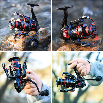 Sougayilang Spinning Fishing Reel 1000-7000 Series 5.2:1 Gear Ratio Aluminum Spool Ultra Smooth Reel Max Drag 20kg Fishing Tool
