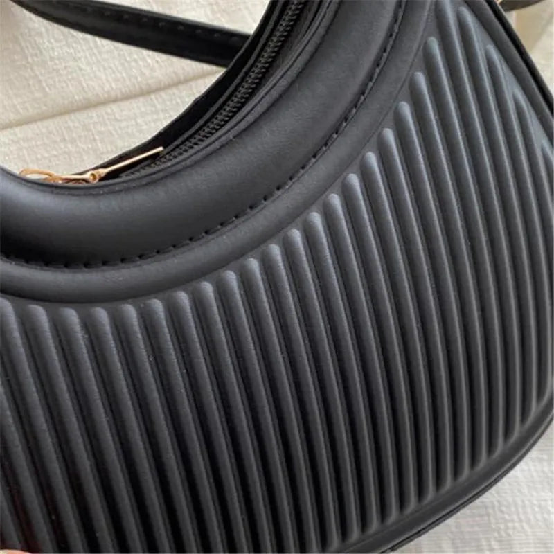 Chic Stripe Design Crossbody Bags for Women Elegant Synthetic Leather Handbag, Purse, Luxury Look Shoulder Bag for Everyday Use