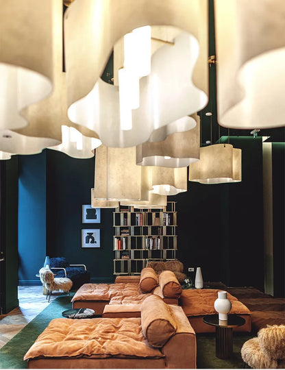 Designer Cloud Pendant Light for High Ceiling Lobby Wabi Sabi LED Hanging Chandelier For Parlor Restaurant Hotel Project Lights