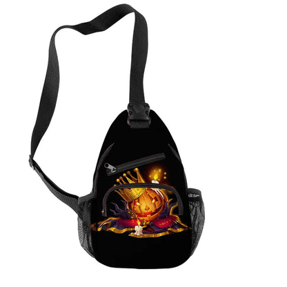 Fashion Youthful Halloween Skeleton Boys/Girls 3D Printed Chest Bags Oxford Waterproof Sports Crossbody Travel Bag Shoulder Bags