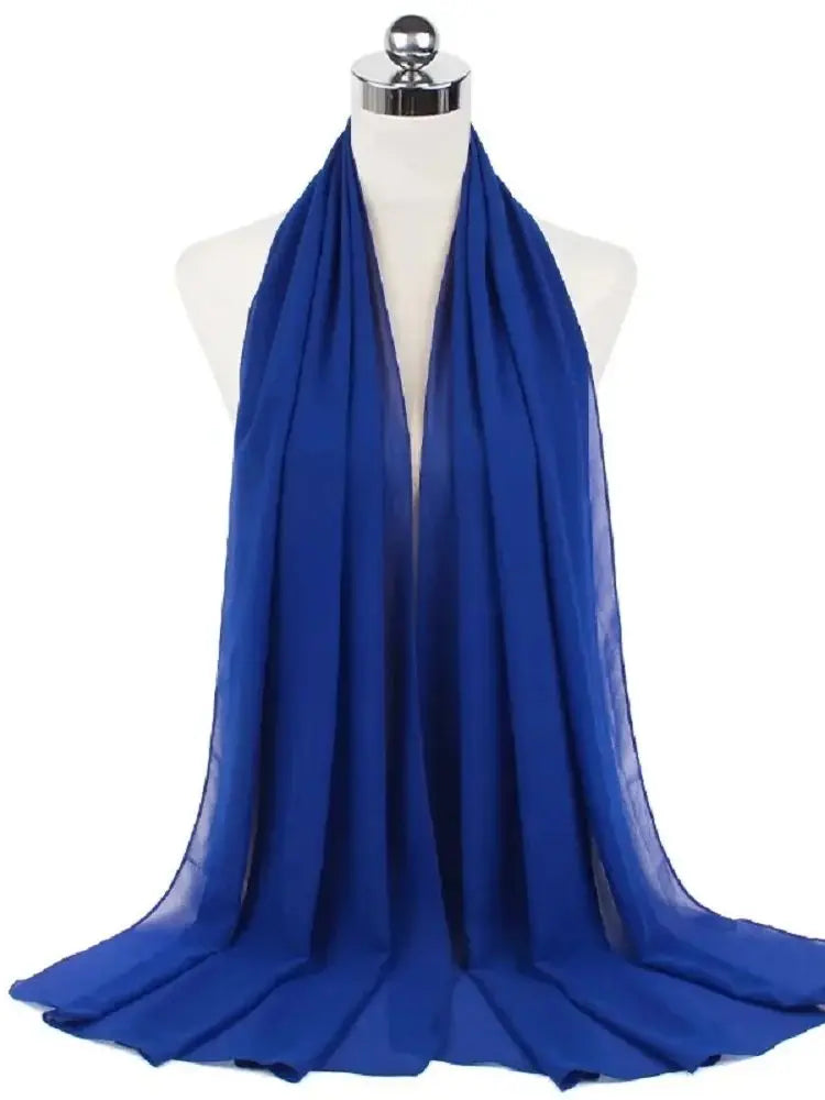 New Fashion Women Solid Chiffon Headscarf Ready To Wear Instant Hijab Scarf Muslim Shawl Islamic Hijabs Arab Wrap Head Scarves
