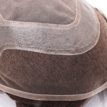Front Swiss Lace Men's Capillary Prothesis Lace PU Man Toupee Human Hair Wigs Natural Hairline Indian Human Hair Wigs Natural
