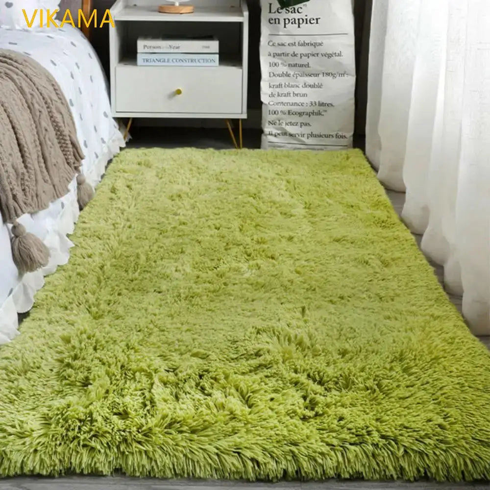 Gradient Silk Wool Bedside Rug Children's Room Living Room Bedroom Non-slip Machine Washable Not Easy to Lose Hair Carpet