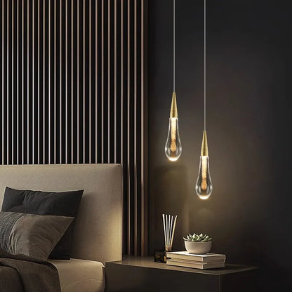 LED Pendant Lights Indoor Lighting Hanging Lamp Water Drop Bubble Crystall Bedroom Dining Room Decoration Pendente iluminação