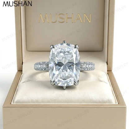 MUSHAN Luxury Jewelry925 Sterling Silver Ring Band Moissanite Diamond Rings for Women 18K Real Gold Plated MST Patent Jewelry