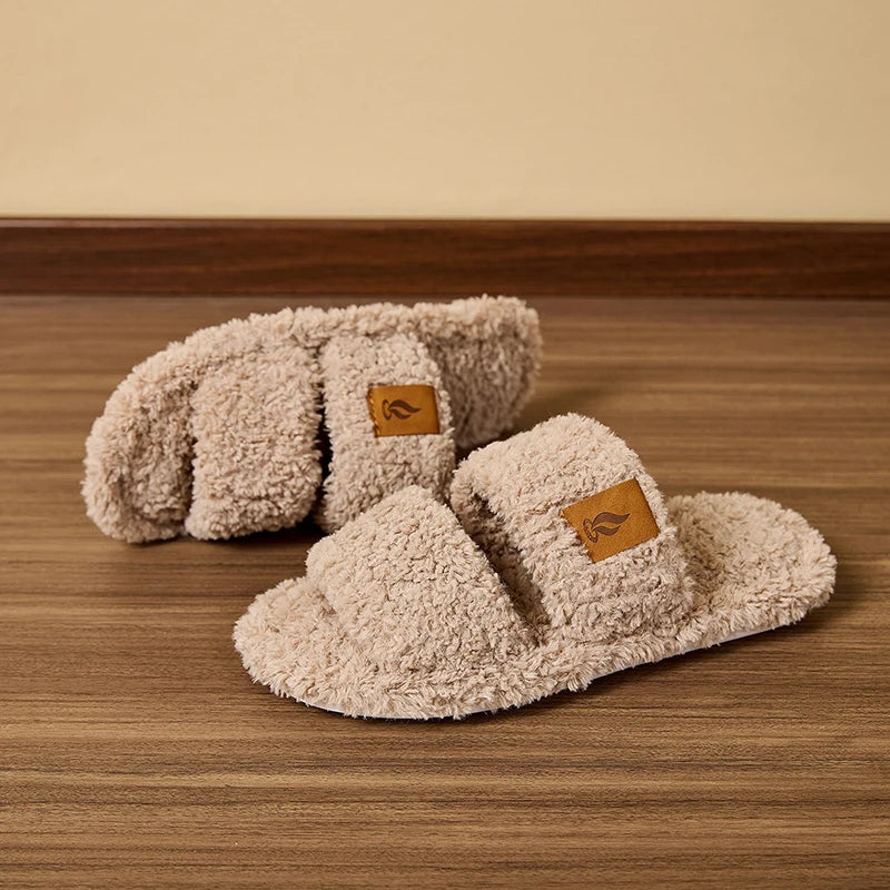 Fluffy Women's Slippers Home Soft Spring Autumn Luxury Designer Woman Shoes Elegant Faux Fuzzy Fur Slides Girl Non-Slip Open Toe