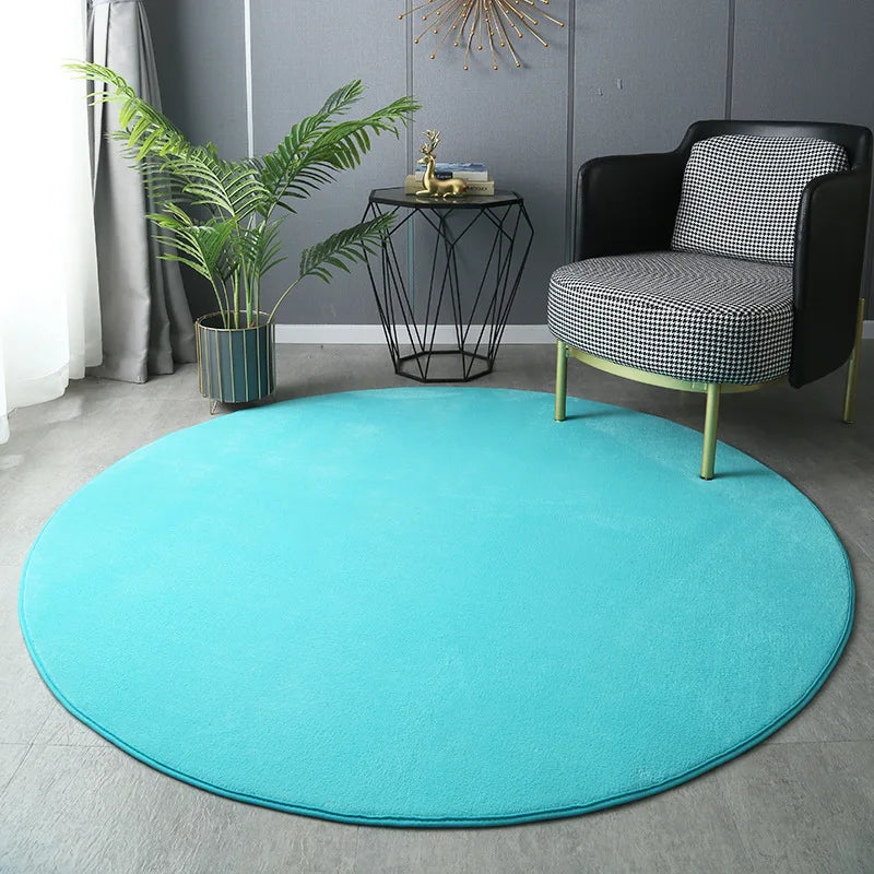 Round Thickened Coral Velvet Carpet Soft Bedroom Mats Bed Full Living Room Rugs Tatami Mat Computer Desk Balcony  Blanket