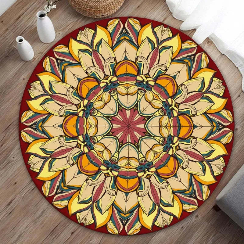 Moroccan Style Living Room Decoration Round Carpet Bohemian Carpet Large Area Rugs for Bedroom Home Rocking Chair Floor Mat