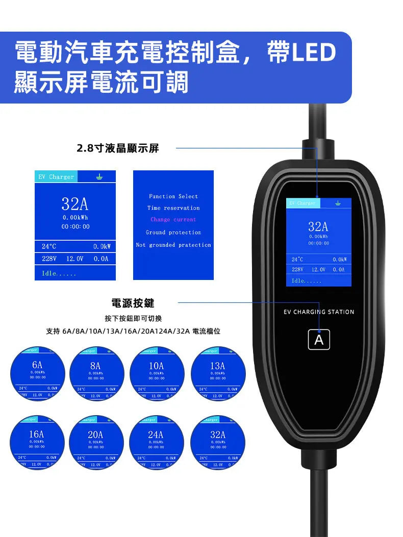 ROMADA K09 New Energy Electric Vehicle Charging Gun Portable In-Car Charger Home Use EU/US Standard Tesla EV Charging Station