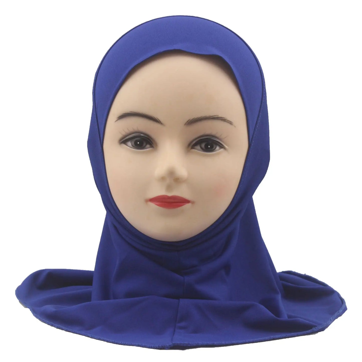 Kids Islamic Hijab Arab Girls Muslim Turban Scarf Shawls Cap Solid Color Fit 2-6 Years Old Children Wear Directly Instant Hijab