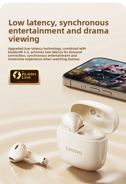 Original New Lenovo TWS Earphones EA166 Bluetooth V5.4 True Wireless Headphones Hi-Fi Sound Waterproof Headset Leather Texture
