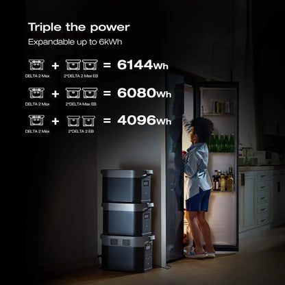 2400W Portable Power Station LFP Solar Generator 2048Wh Fast Charging 1 Hour Home Backup Solar Panel Optional