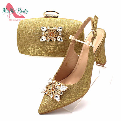 The US for Duty Free  Specials Design Nigerian Women Shoes Matching Bag Set in Royal Blue Color Italian Ladies Pumps for  Party